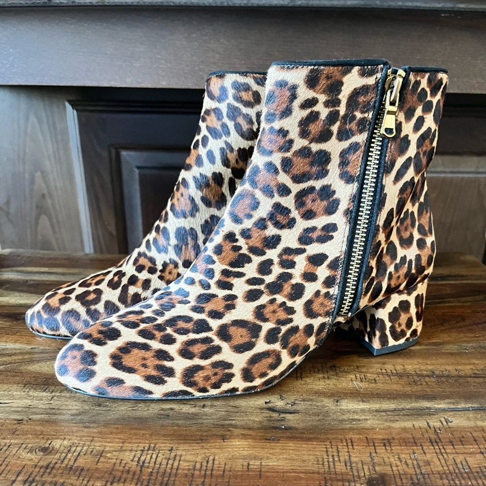 Ann Taylor Leopard Print Ankle Booties